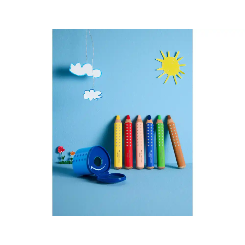 Lapices de colores faber castell grippy xxl caja de 6 unidades colores surtidos