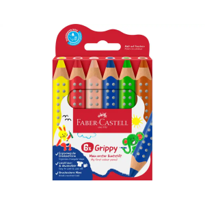 Lapices de colores faber castell grippy xxl caja de 6 unidades colores surtidos