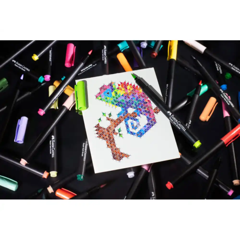 Rotulador faber castell black edition punta de pincel caja de 50 unidades colores surtidos