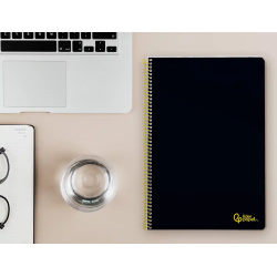 Cuaderno espiral liderpapel a4 smart tapa blanda 80h 75gr pauta 2,5mm con margen color negro