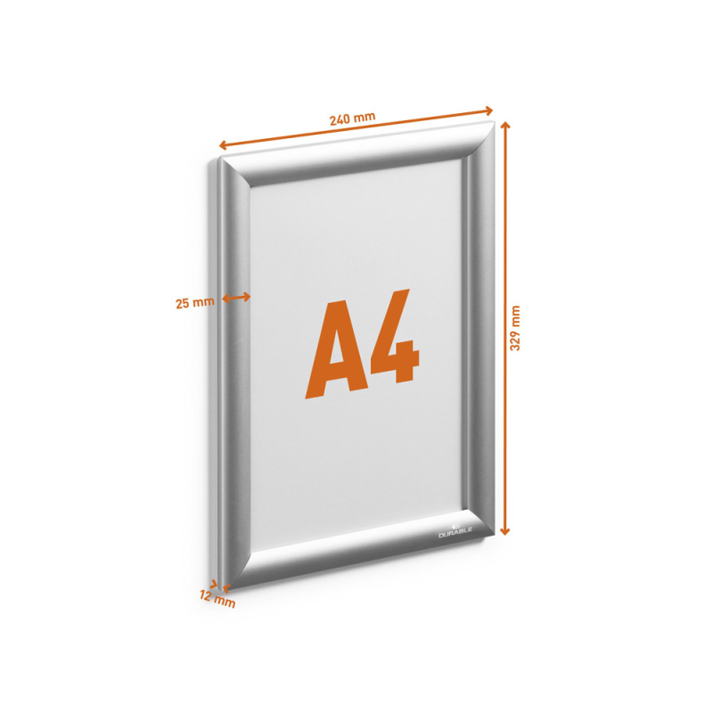 Marco portaanuncios durable outdoor a4 marco aluminio anodizado plata 350x260x12 mm