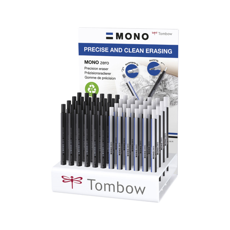 Portagomas tombow mono zero expositor de 48 unidades surtidas