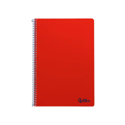 Cuaderno espiral liderpapel a4 smart tapa blanda 80h 75gr pauta 2,5mm con margen color rojo