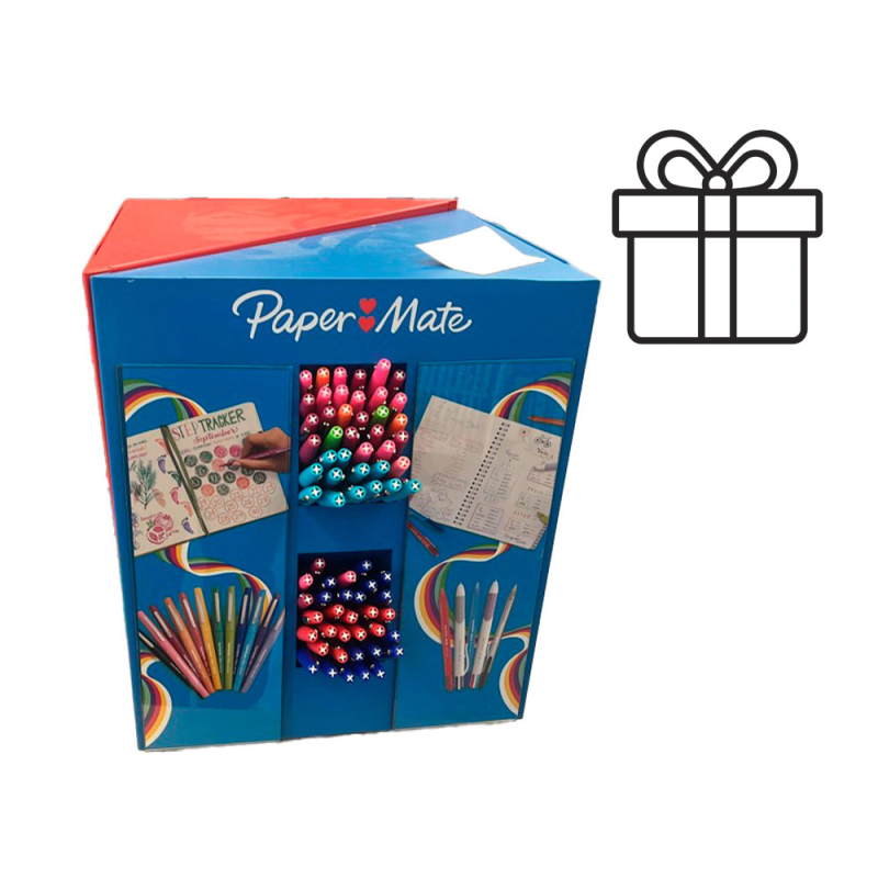Expositor premium sharpie / papermate sobremesa giratorio con 588 unidades surtidas