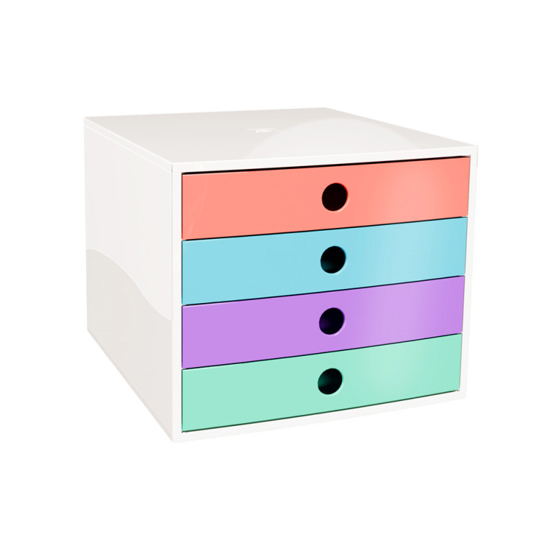 Fichero cajones de sobremesa exacompta filibox candy tidy 4 cajones colores surtidos 348x284x233 mm