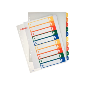 Separador numerico proyecto esselte plastico 1-6 juego de 6 separadores imprimible din a4+ multitaladro