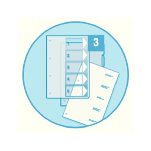 Separador numerico proyecto esselte plastico 1-6 juego de 6 separadores imprimible din a4+ multitaladro