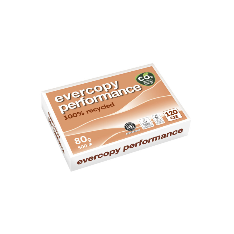 Papel fotocopiadora clairefontaine evercopy performance 100% reciclado din a4 80 g paquete de 500