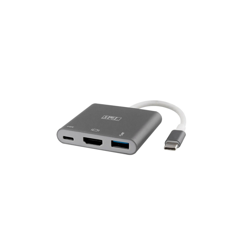Adaptador de video tnb tipo c a hdmi 3 en 1 color gris