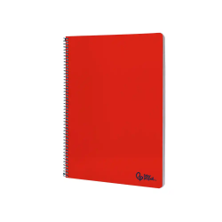 Cuaderno espiral liderpapel a4 smart tapa blanda 80h 75gr pauta 2,5mm con margen color rojo