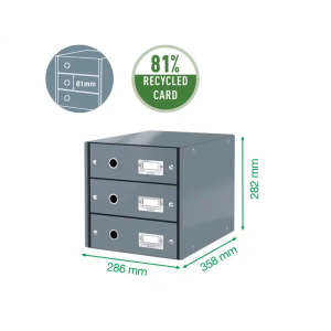 Fichero cajones de sobremesa leitz click&store 3 cajones color blanco 290x283x360 mm