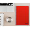Cuaderno espiral liderpapel a4 smart tapa blanda 80h 75gr pauta 2,5mm con margen color rojo