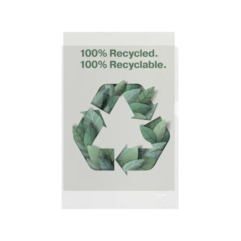 Carpeta dossier uñero esselte din a4 polipropileno reciclado 100 mc piel de naranja transparente caja de