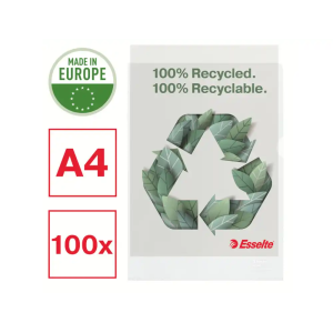 Carpeta dossier uñero esselte din a4 polipropileno reciclado 100 mc piel de naranja transparente caja de