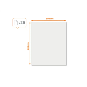 Hoja de borrado en seco nobo instant blanco liso 600x800 mm rollo de 25 unidades