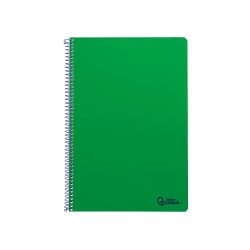 Cuaderno espiral liderpapel a4 smart tapa blanda 80h 75gr pauta 2,5mm con margen color verde