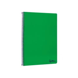 Cuaderno espiral liderpapel a4 smart tapa blanda 80h 75gr pauta 2,5mm con margen color verde