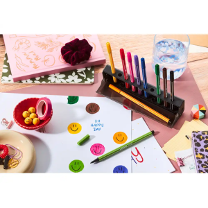 Rotulador stabilo acuarelable pen 68 estuche click set 10 unidades colores surtidos