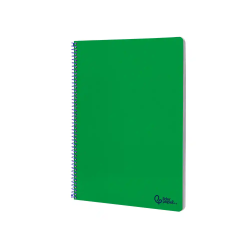 Cuaderno espiral liderpapel a4 smart tapa blanda 80h 75gr pauta 2,5mm con margen color verde