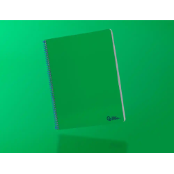 Cuaderno espiral liderpapel a4 smart tapa blanda 80h 75gr pauta 2,5mm con margen color verde