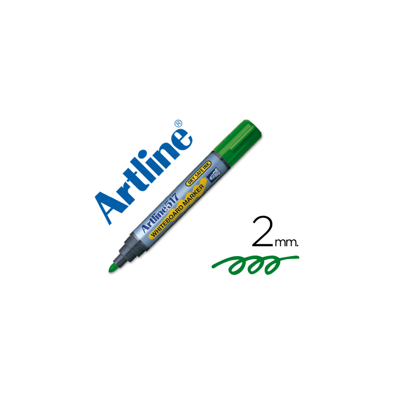 Rotulador artline pizarra ek-517 verde punta redonda 2 mm tinta de bajo olor
