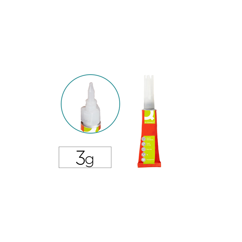 Pegamento q-connect adhesivo instantaneo fuerte 3 gr unidad