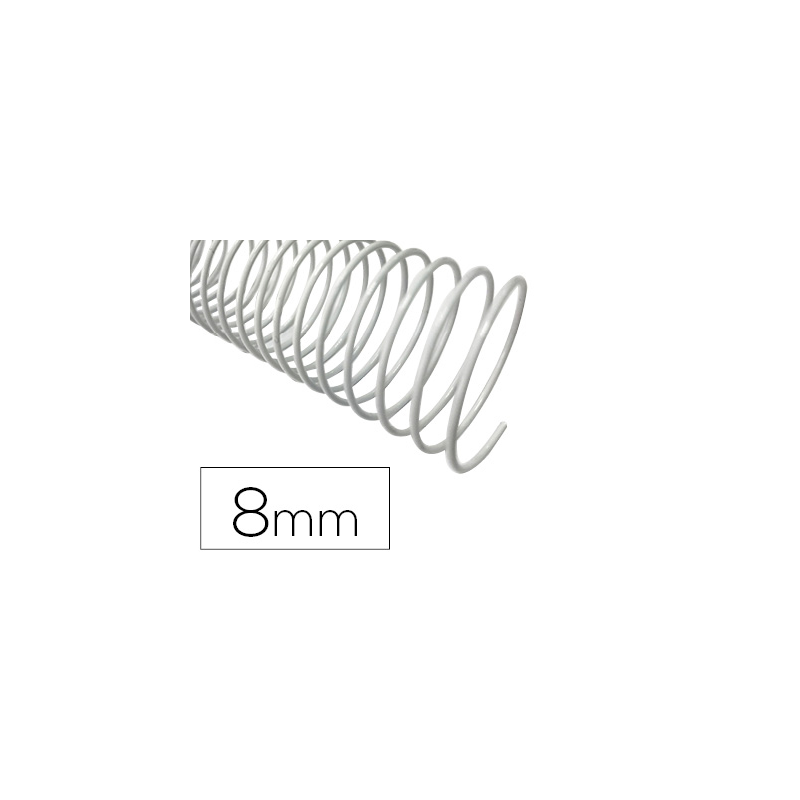 Espiral metalico q-connect blanco 64 5:1 8 mm 1mm caja de 200 unidades