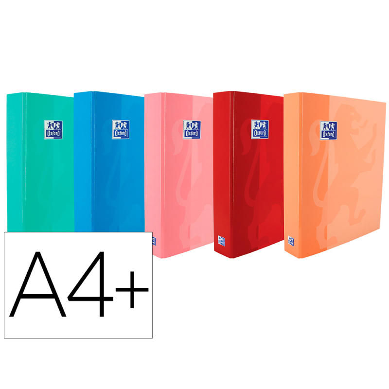 Carpeta de anillas oxford school din a4+ tapa extradura 4 anillas 25 mm colores tendencias surtidos surtidos