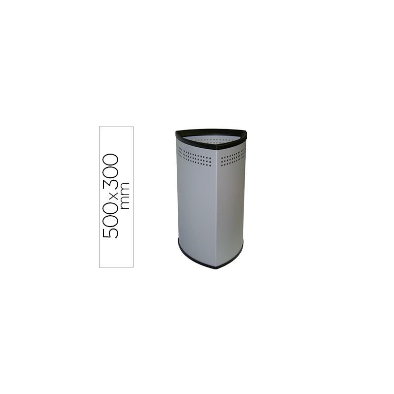 Paraguero metalico sie triangular 50x30 cm gris aro inferior pvc negro