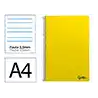 Cuaderno espiral liderpapel a4 smart tapa blanda 80h 75gr pauta 3,5mm con margen color amarillo