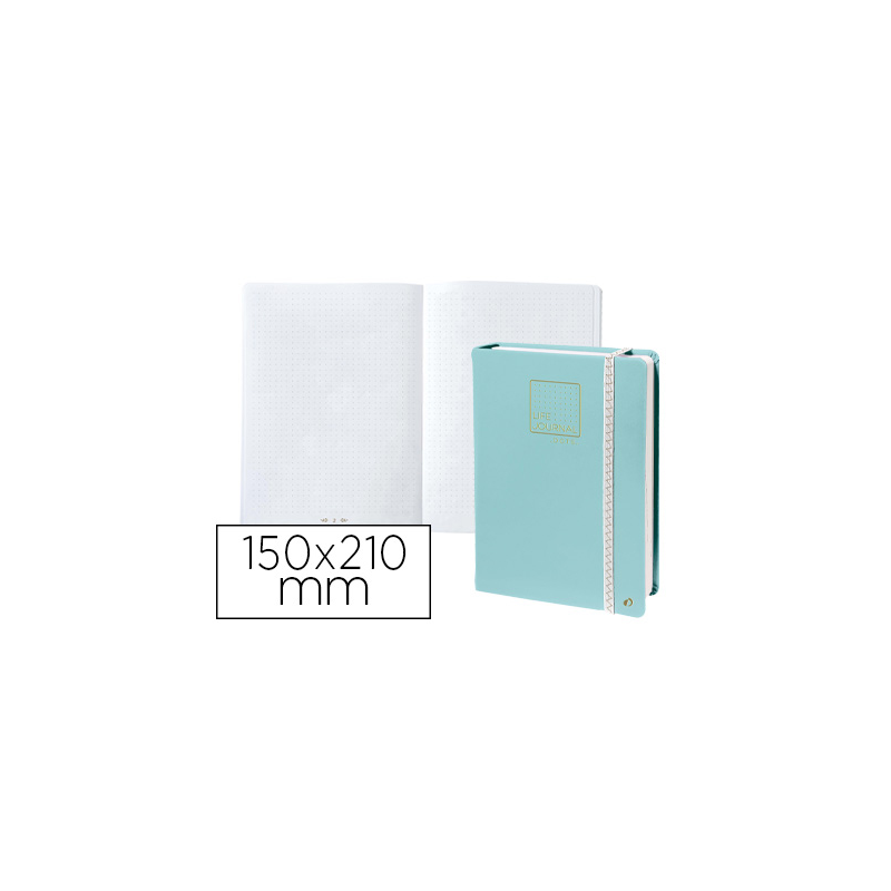 Libreta quo vadis life journal infinite dots puntos 15x21 cm 224 hojas tapa similpiel verde