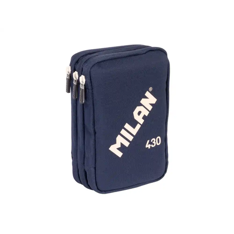 Plumier escolar milan 430 since 1918 triple cremallera con accesorios color azul 200x75x135 mm