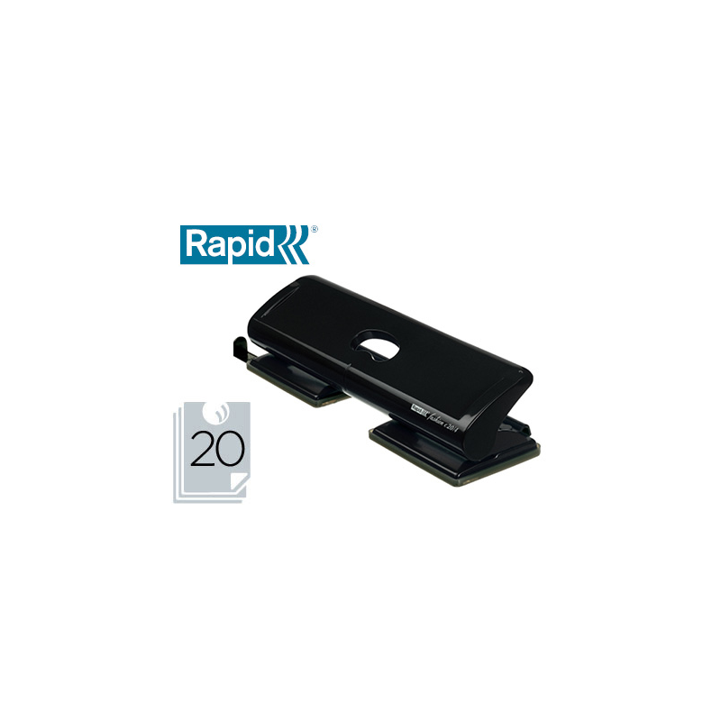 Taladrador rapid fashion fc20/4 metalico color negro 4 taladros capacidad 20 hojas