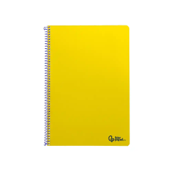 Cuaderno espiral liderpapel a4 smart tapa blanda 80h 75gr pauta 3,5mm con margen color amarillo