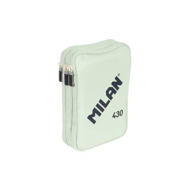 Plumier escolar milan 430 since 1918 triple cremallera con accesorios color verde 200x75x135 mm