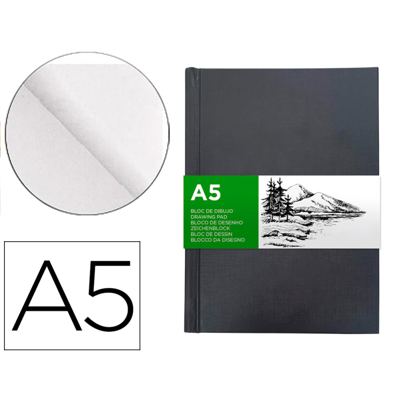 Bloc dibujo liderpapel esbozos encuadernado din a5 210x148 mm 100 hojas 100 gr/m2