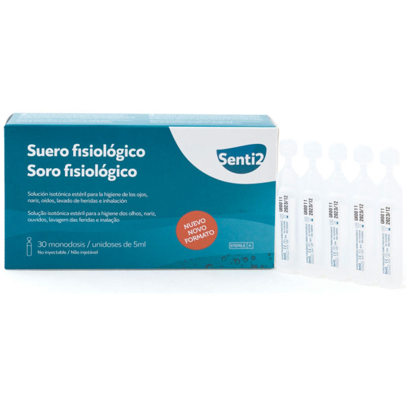 Suero fisiologico esteril sentidos monodosis 5 ml caja de 30 unidades