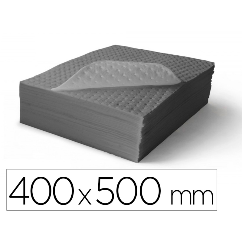 Alfombrilla mantenimiento faru absorbente de fluidos 400x500 mm caja de 200 unidades