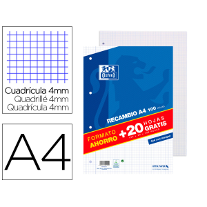 Recambio oxford a4 80 hojas...