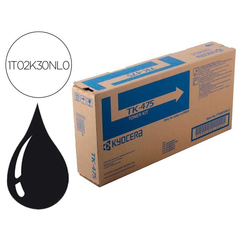 Toner kyocera -mita laser negro tk475 15.000 paginas fs6025/6030mfp fs-6525/6530