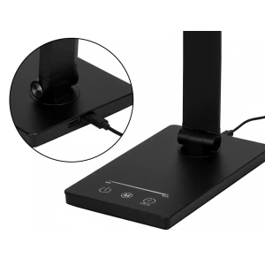 Lampara de escritorio q-connect vega led 10w 400 lm tactil 5 niveles de color brillo regulable color negro