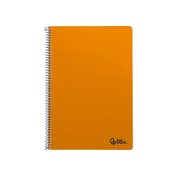 Cuaderno espiral liderpapel a4 smart tapa blanda 80h 75gr pauta 3,5mm con margen color naranja