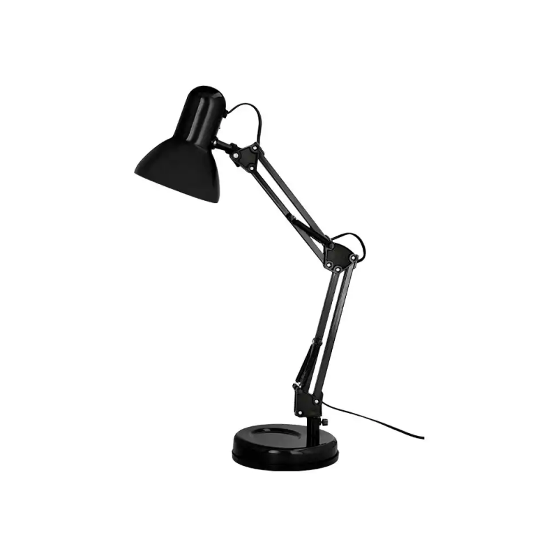 Lampara de escritorio q-connect polaris metalica coninterruptor brazo doble 3 articulaciones color negro