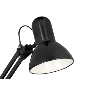Lampara de escritorio q-connect polaris metalica coninterruptor brazo doble 3 articulaciones color negro