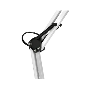 Lampara de escritorio q-connect polaris metalica coninterruptor brazo doble 3 articulaciones color blanco