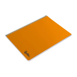 Cuaderno espiral liderpapel a4 smart tapa blanda 80h 75gr pauta 3,5mm con margen color naranja