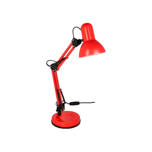 Lampara de escritorio q-connect polaris metalica coninterruptor brazo doble 3 articulaciones color rojo