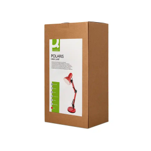 Lampara de escritorio q-connect polaris metalica coninterruptor brazo doble 3 articulaciones color rojo