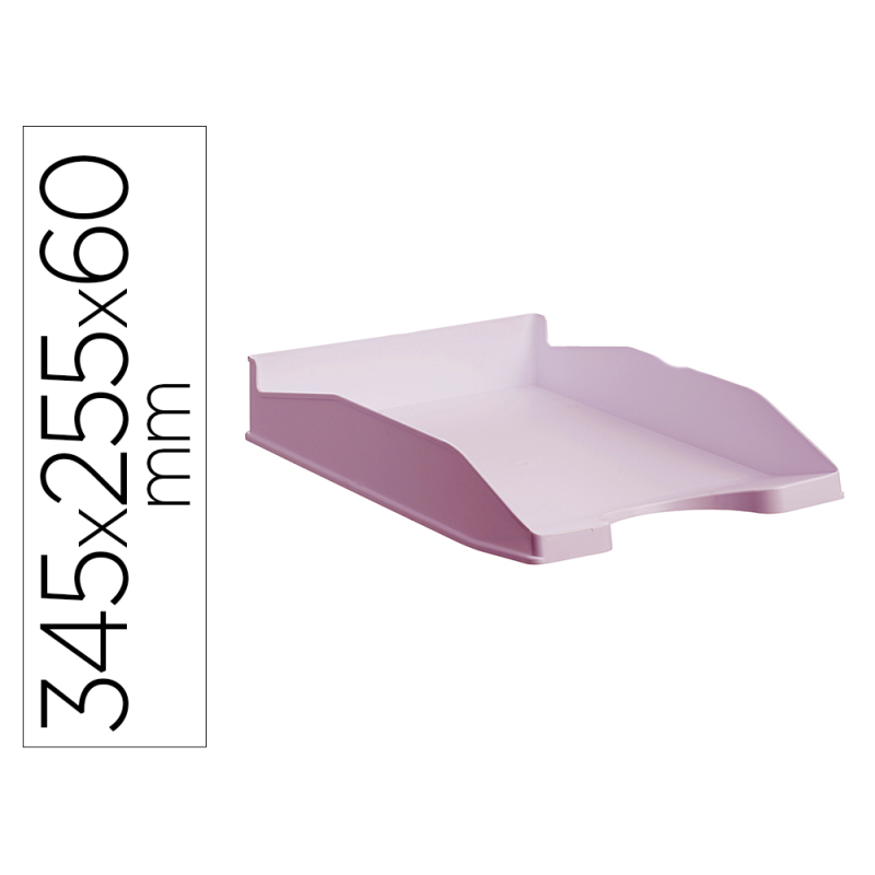 Bandeja sobremesa archivo 2000 antimicrobiana plastico apilable 3 posiciones din a4 y folio rosa 345x255x60 mm