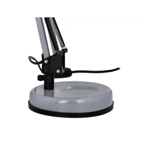 Lampara de escritorio q-connect polaris metalica coninterruptor brazo doble 3 articulaciones color plata